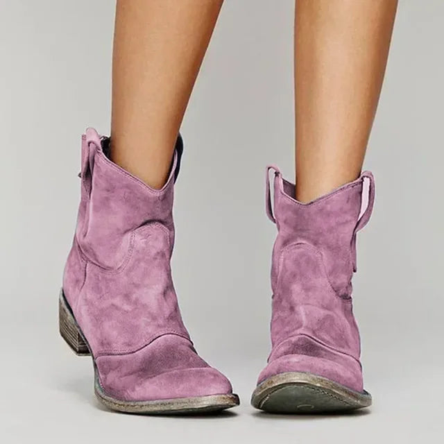 Women's Cowboy Boots with Suede Finish
