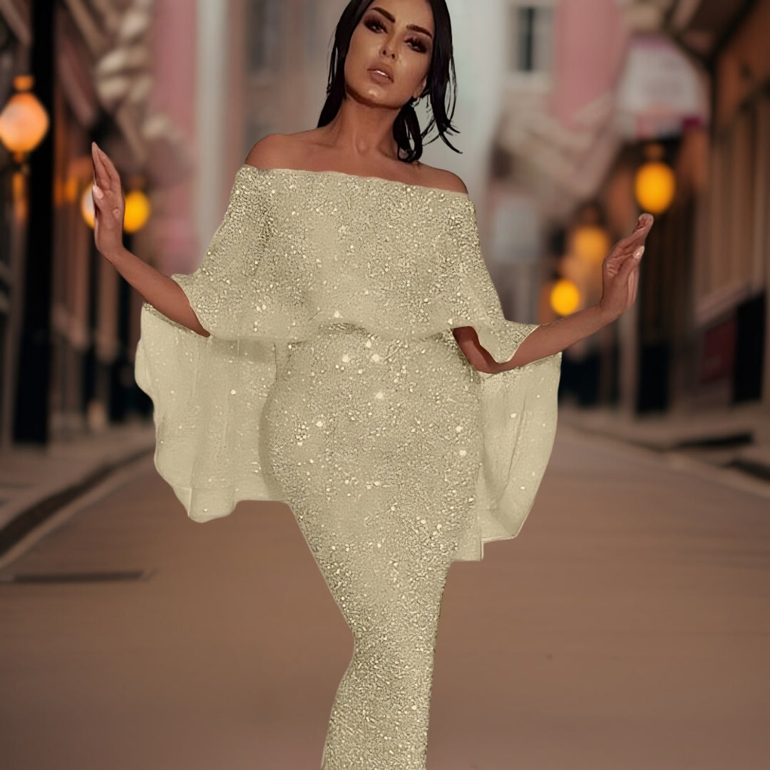 Eloura-Moda | Off-Shoulder-Dress with Ruffles