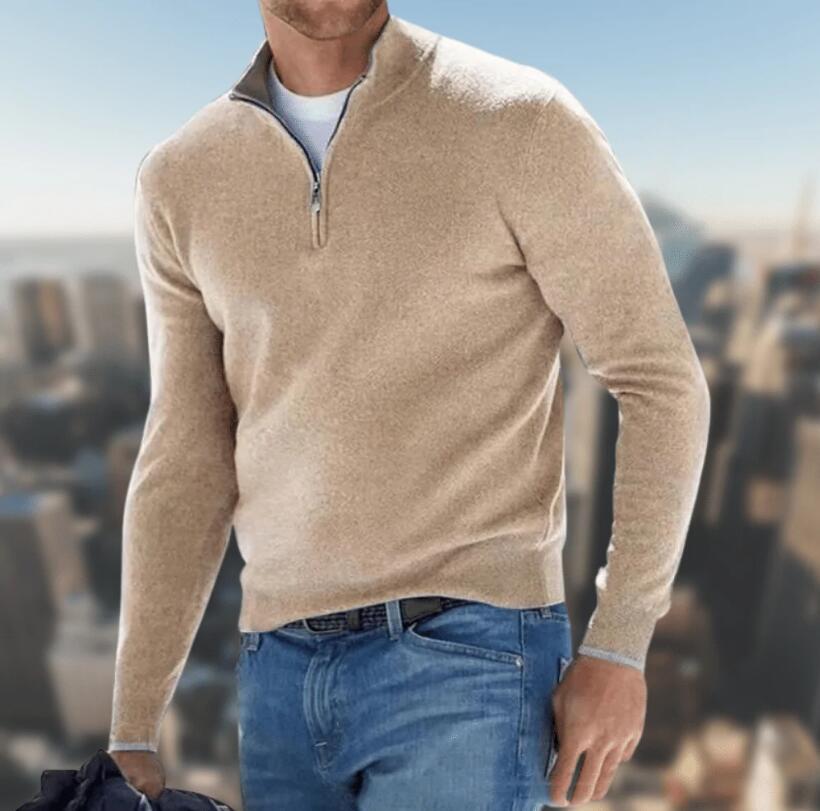 Knit Sweater with Half-Zip
