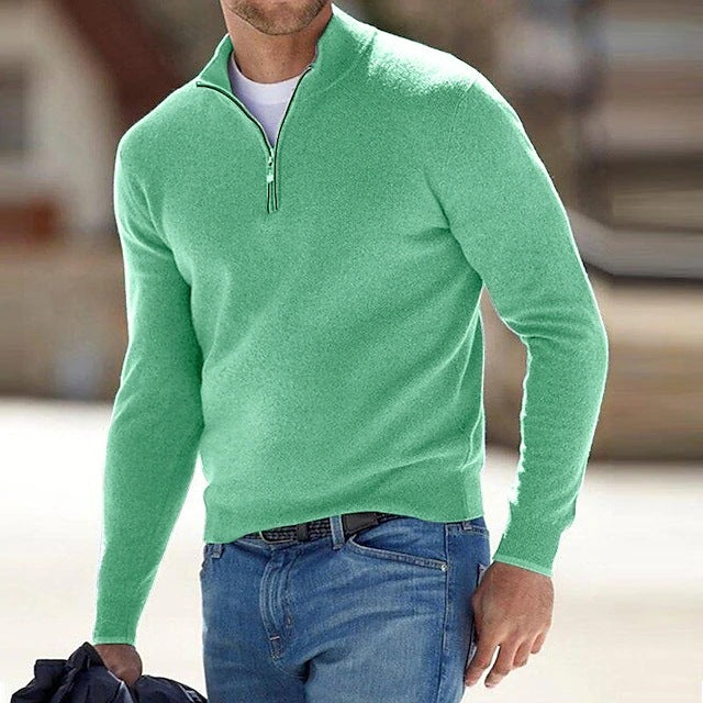 Knit Sweater with Half-Zip