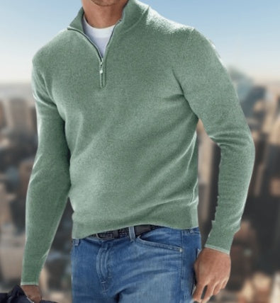 Knit Sweater with Half-Zip