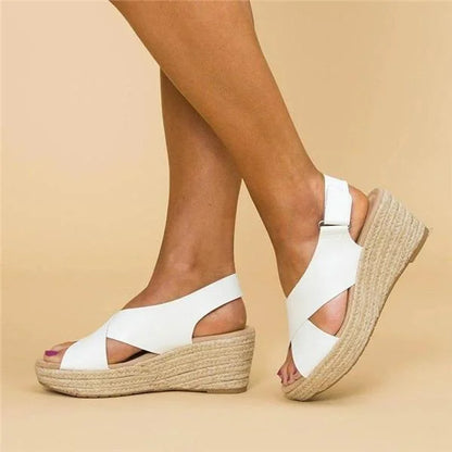 Wedge Sandals with Braided Sole