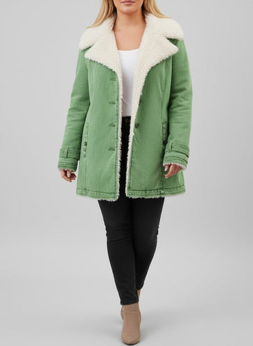 Eloura-Moda | Women's Warm Sherpa-Lined Winter Jacket, Plus Sizes