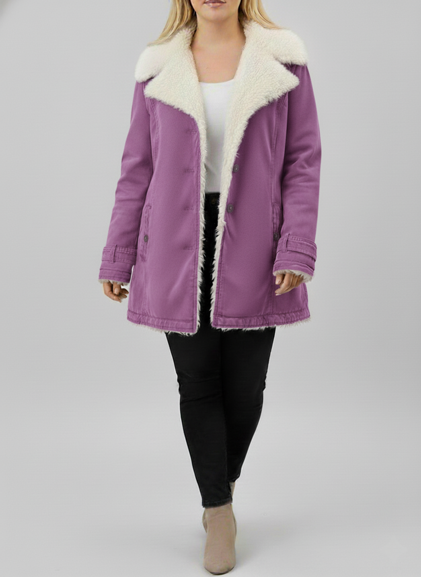 Eloura-Moda | Women's Warm Sherpa-Lined Winter Jacket, Plus Sizes