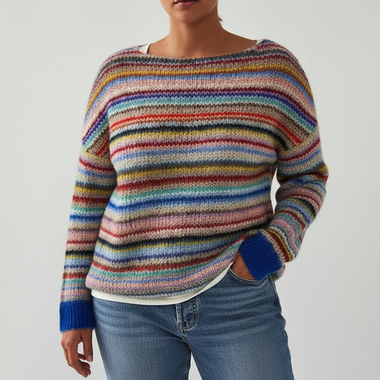Eloura-Moda | Women's Multicolored Patterned Sweater, Plus Sizes