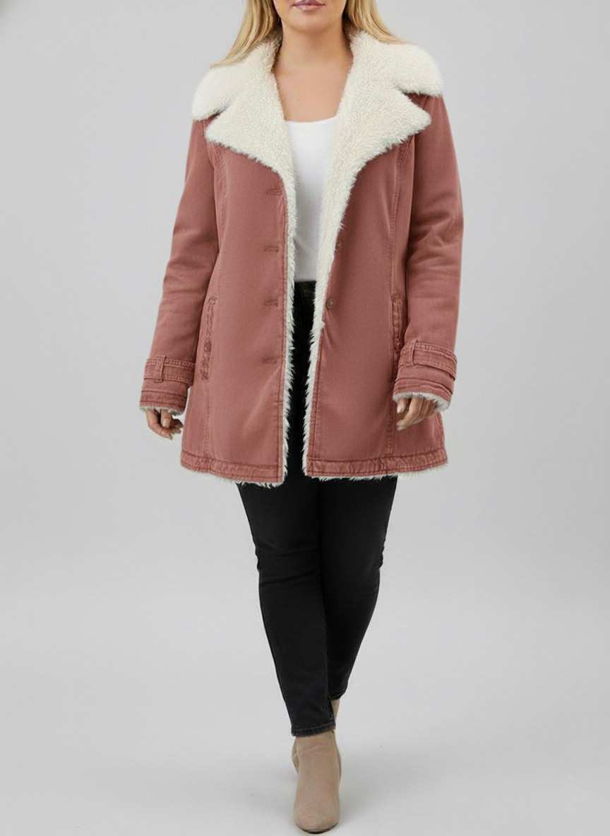 Eloura-Moda | Women's Warm Sherpa-Lined Winter Jacket, Plus Sizes