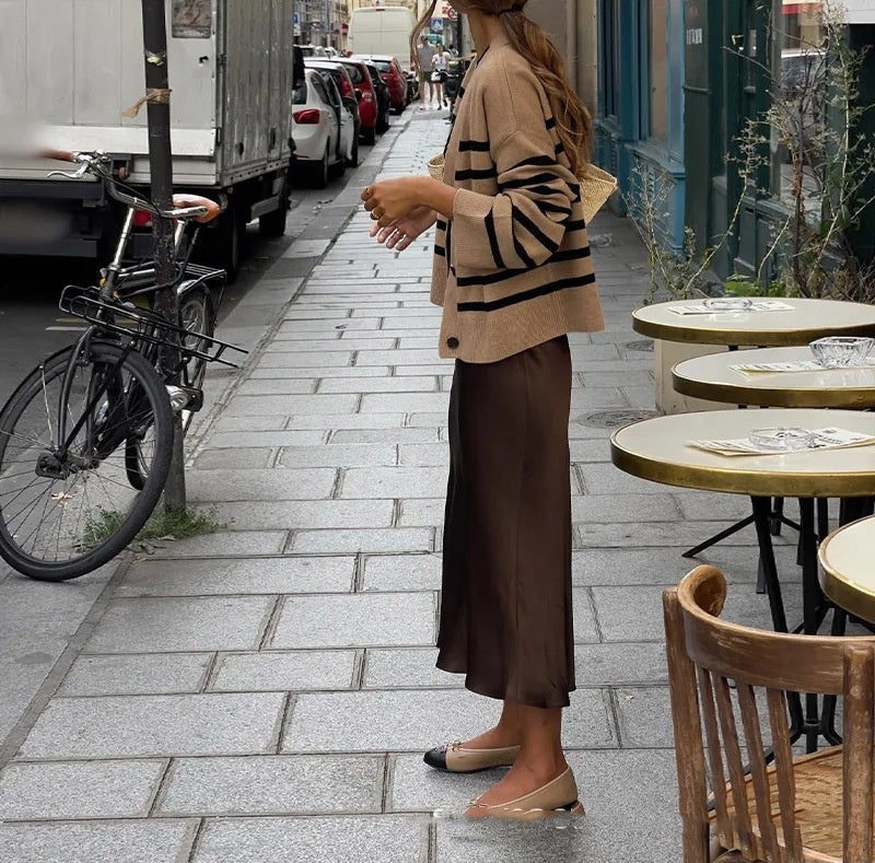 Satin Finish Midi Dress