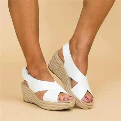 Wedge Sandals with Braided Sole