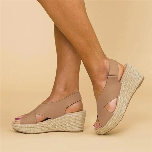 Wedge Sandals with Braided Sole